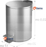 Relaxdays Bathroom Bin, 3 Litres, Soft-Close Lid, Removable Inner Bucket Silver
