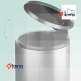 Relaxdays Bathroom Bin, 3 Litres, Soft-Close Lid, Removable Inner Bucket Silver
