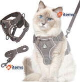 GlasFlength Cat Harness and Lead Set Kitten Harness w/ Cat Lead Adjustable M