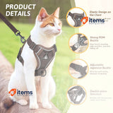 GlasFlength Cat Harness and Lead Set Kitten Harness w/ Cat Lead Adjustable M