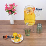 Relaxdays Drinks Dispenser with Stand, 5 litres with Tap, Clip Top, Transparent