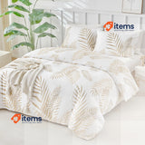Tokokimo Double Duvet Cover Set Golden Leaves Printed 2x Pillowcases 200x200 cm