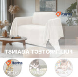 BellaHills Invisible Sofa Cover In L Natural Cream 180 x 279 cm Slim 3 Seater