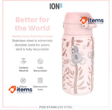 ion8 Lightweight Stainless Steel Water Bottle for Kids, 400ml, Koala design 13oz