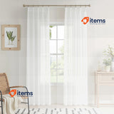 MIULEE Interior Glass Window Curtains 2 Panels 60 x 245cm Semi-Transparent White