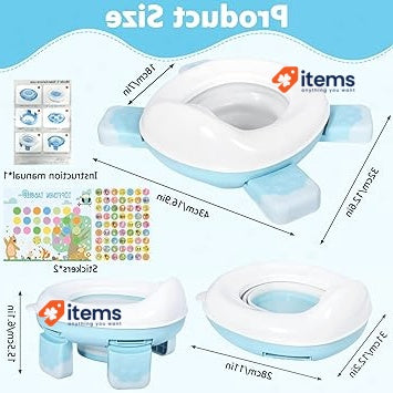 MAISITOO 3-in-1 Travel Potty Foldable w/Reward System Carry Bag & Non-Slip Feet
