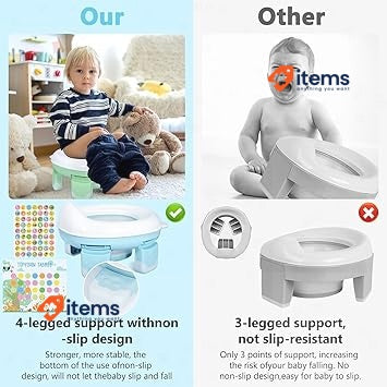 MAISITOO 3-in-1 Travel Potty Foldable w/Reward System Carry Bag & Non-Slip Feet
