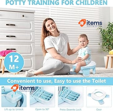 MAISITOO 3-in-1 Travel Potty Foldable w/Reward System Carry Bag & Non-Slip Feet