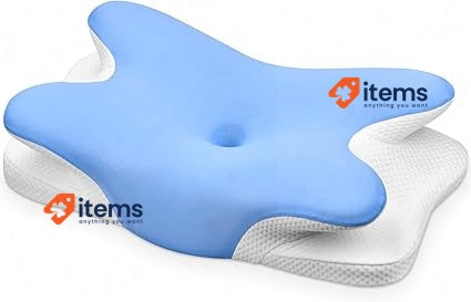 Ehomfory Neck Pillow 2 in 1 Ergonomic Memory Foam (Blue) Ultra