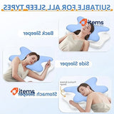 Ehomfory Neck Pillow 2 in 1 Ergonomic Memory Foam (Blue) Ultra