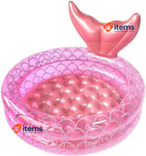 Mermaid Pool, Inflatable Swimming Pool for Children, 90cm Small, Pink