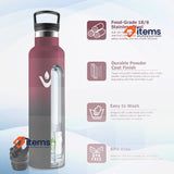 KollyKolla Stainless Steel Water Bottle 1 L Thermos Flask with Straw 1 Litre