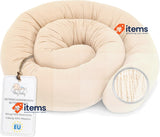 Totsy Baby Side sleeper Muslin bed snake body pillow 150 cm Light Beige