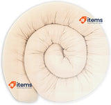 Totsy Baby Side sleeper Muslin bed snake body pillow 150 cm Light Beige