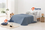 Todocama Thin Bedspread w/Design Soft Microfibre 80/90-180x260cm Grey Blue Star