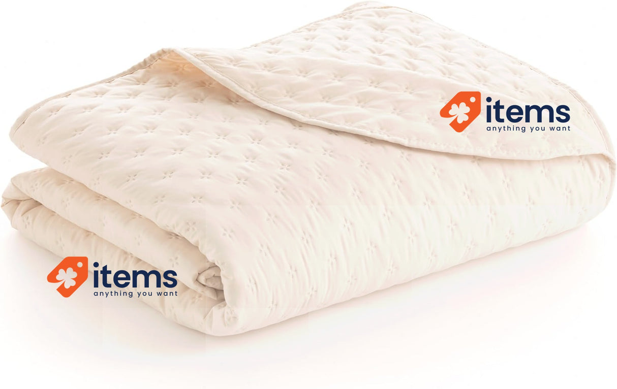 Todocama Thin Bedspread with Star Design. 120/135-230 x 260 cm Beige Spring 100%