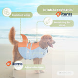 Mobiclinic, Dog Life Vest, Shark Fin Design, Adjustable Harness, Leash Ring XL