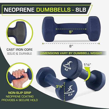 ProsourceFit Unisex's Neoprene Dumbbell Blue