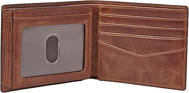 Fossil Men's RFID Flip Id Bifold Wallet Brown