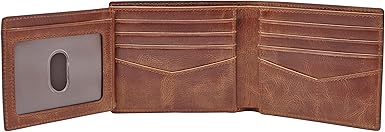 Fossil Men's RFID Flip Id Bifold Wallet Brown