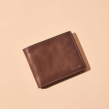 Fossil Men's RFID Flip Id Bifold Wallet Brown