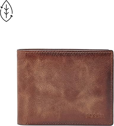 Fossil Men's RFID Flip Id Bifold Wallet Brown