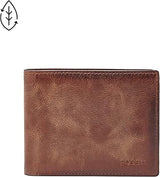 Fossil Men's RFID Flip Id Bifold Wallet Brown