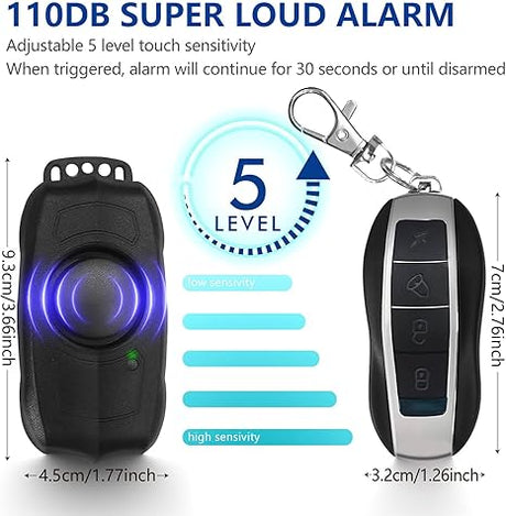 Ebuyfit Bike Alarm with Remote USB Rechargeable Waterproof