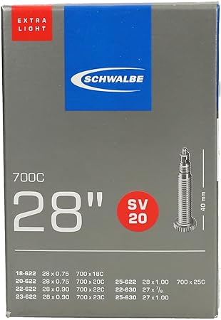 Schwalbe SV20 Tube Presta Lightweight 65 g (700 x 18-25C) Black