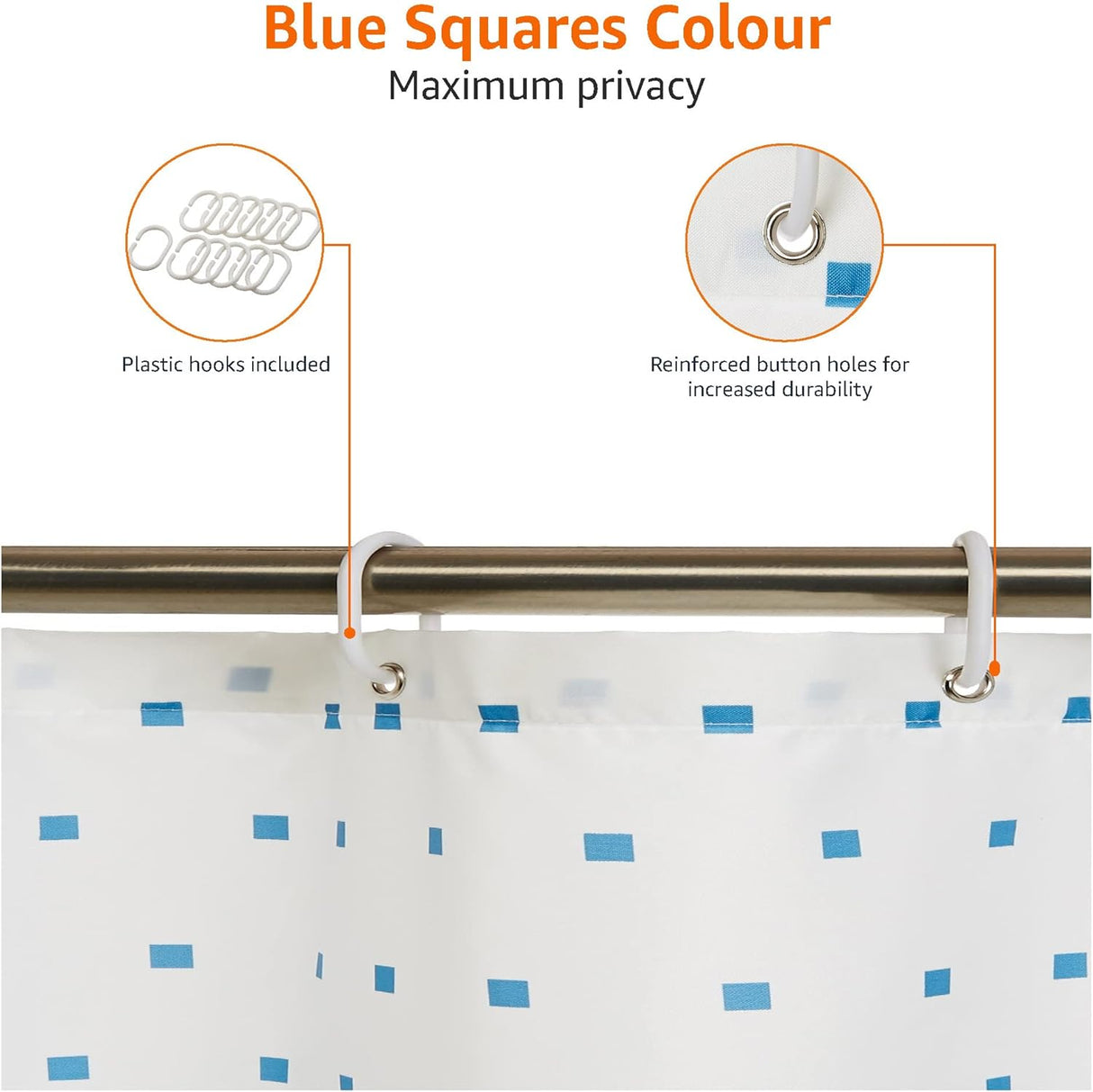 Amazon Basics Printed Fabric Shower Curtain