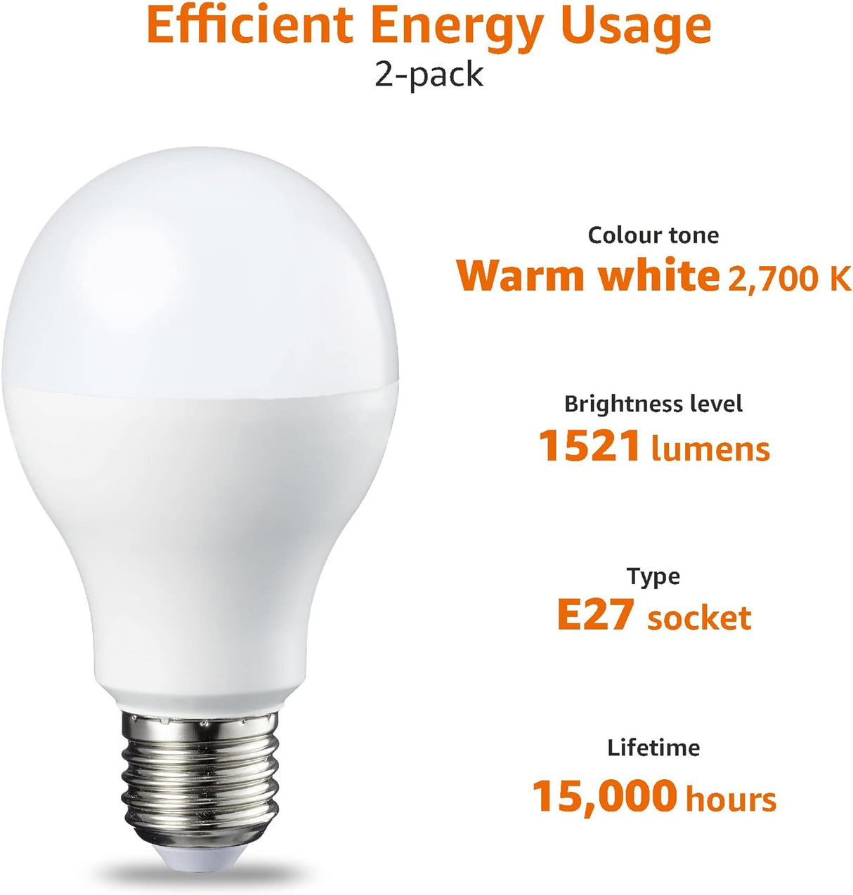 Amazon Basics LED E27 Edison Screw Bulb