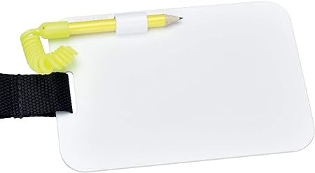 SEAC Compact Writing Slate with Pencil for Scuba Diving High Visibility White
