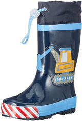 Playshoes Unisex Kid's Boys Wellies Building Site Boots Blue 10.5 UK Child