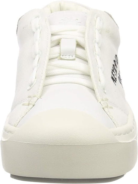 heybrid Women's Lace-Up Sneaker Mit Stickerei Trainer Natural 41 EU (7 UK)