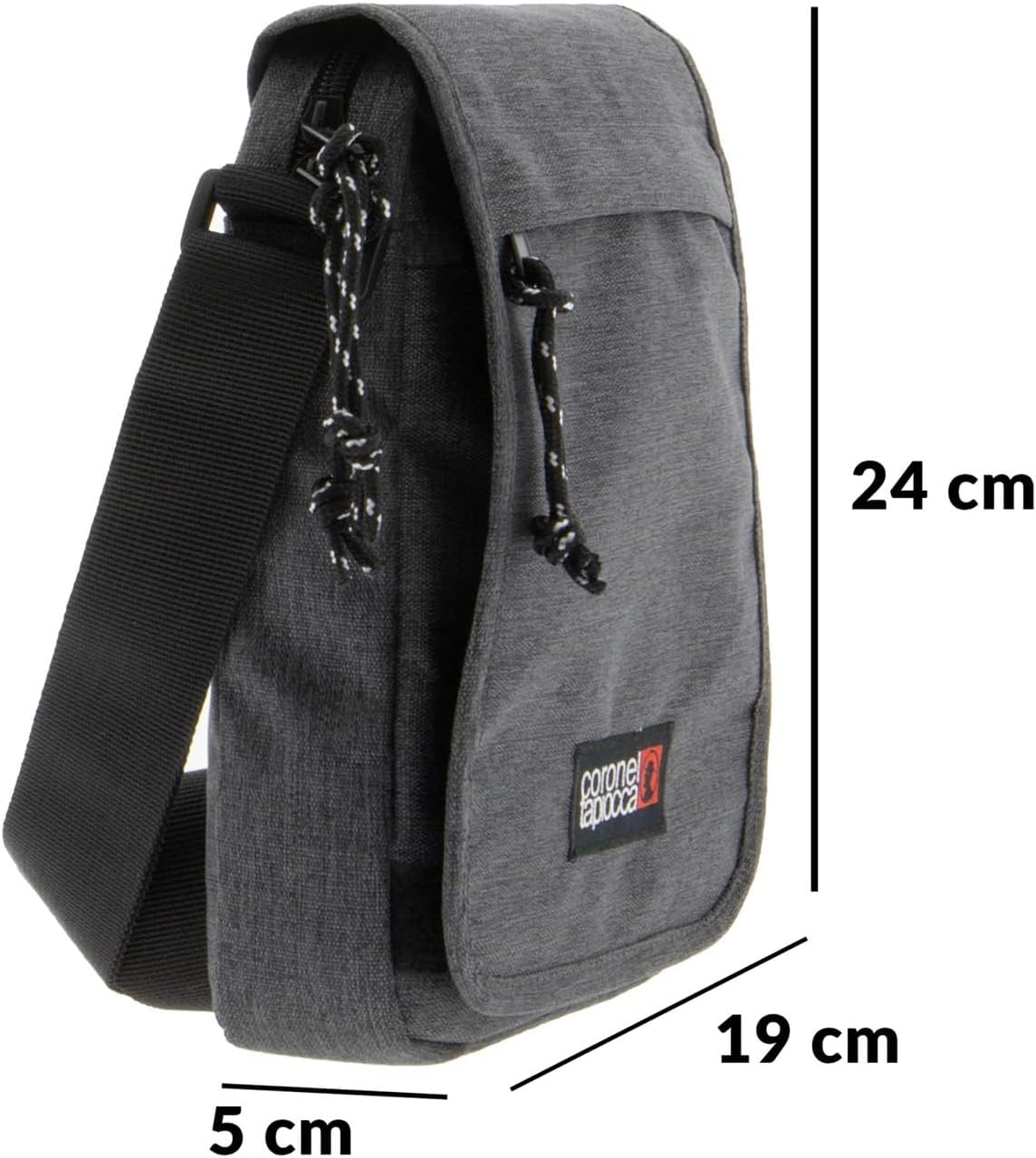 Coronel Tapiocca Men's Urban Shoulder Bag Man Lapel Grey 
19 x 24 x 5 cm