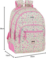 safta smiley Unisex Kids Smiley Backpack Blanco/Rosa