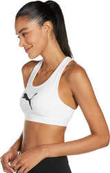 PUMA Women's Mid Impact 4keeps Zipper Bra Sports Puma White Large