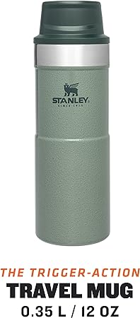 Stanley Trigger Action Thermal Coffee To Take 0.35L / 12OZ Hammertone Green