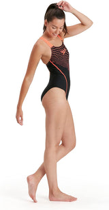 Speedo Women's Medley Logo Medalist Swimsuit One Piece Black/Siren XSmall