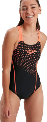 Speedo Women's Medley Logo Medalist Swimsuit One Piece Black/Siren XSmall