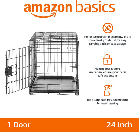 Amazon Basics Dog Crate with Tray