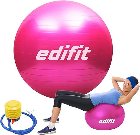 Edifit Yoga Pilates Pregnancy Ball  Fitness Accessories Ball 55 cm Pink