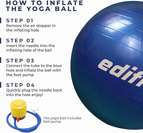 Edifit Yog Pilates Pregnancy Ball Fitness Accessories 65 cm Blue