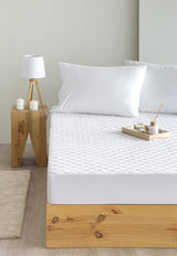 Todocama Quilted Mattress Protector White