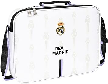 SAFTA Unisex Kid's Real Madrid 1st Kit Wallet 380x60x280mm Black and White