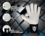 Keeperking Goalkeeper Gloves Children's Youth Adult Football Black-White 7 EU