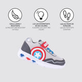 CERDÁ Life's Little Moments Boys' Captain America Sneakers with Lights Grey