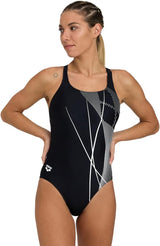 Arena Women's Branch Swimsuit Swim Pro Back One Piece Black-white 34