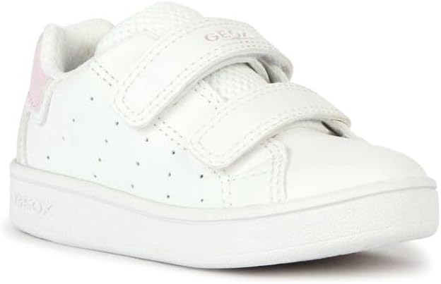 Geox Baby B ECLYPER Girl A Sneaker White/LT Pink 7 Child UK