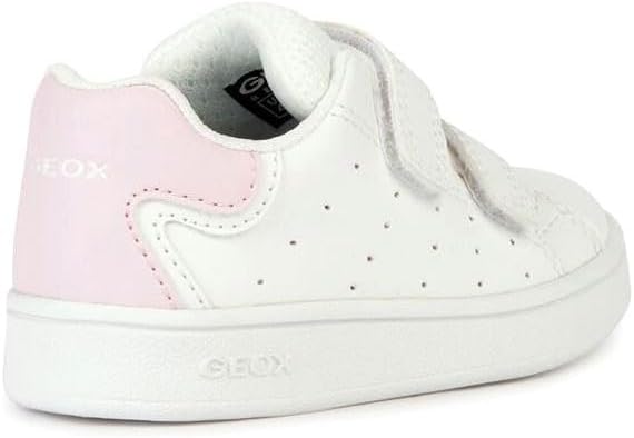 Geox Baby B ECLYPER Girl A Sneaker White/LT Pink 7 Child UK